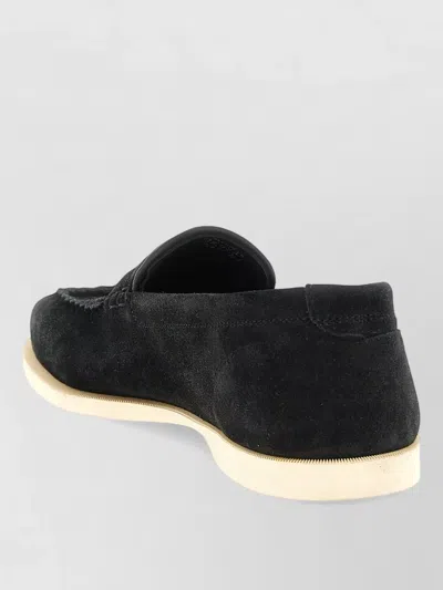 John Lobb Pace Suede Loafers In Black