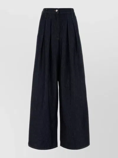 Dries Van Noten Indigo High-waisted Wide-leg Jeans With Exaggerated Length In Black