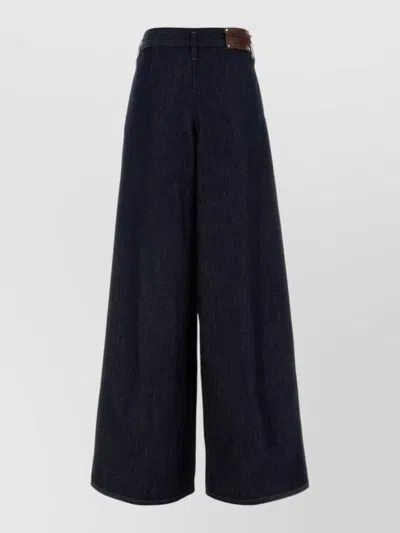 Dries Van Noten Indigo High-waisted Wide-leg Jeans With Exaggerated Length In Black