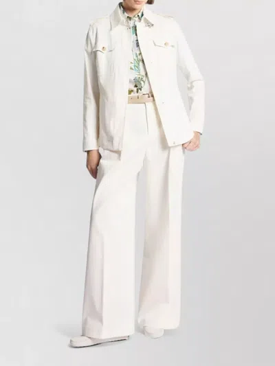 Fay White Collared Jacket In Neutral