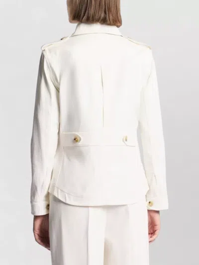 Fay White Collared Jacket In Neutral