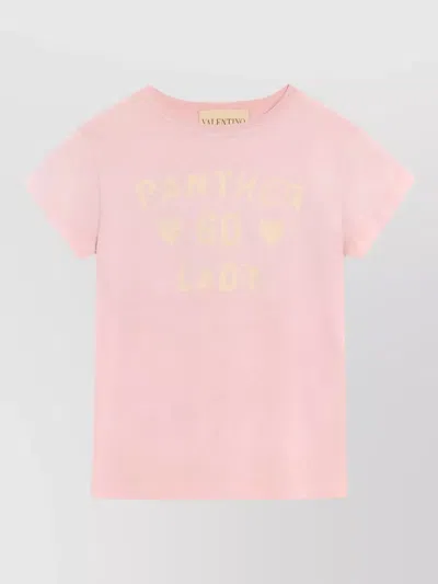 Valentino Garavani Printed Cotton T-shirt Clothing In Pink