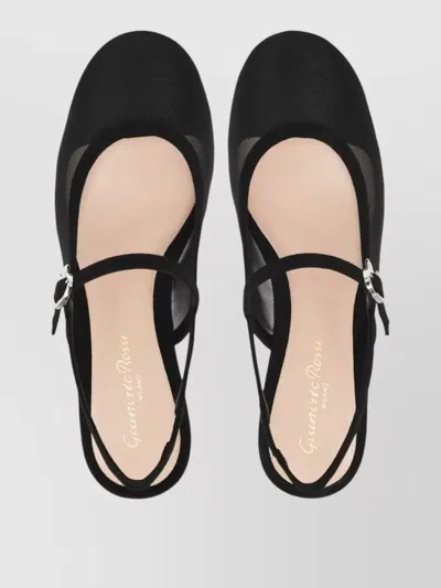 Gianvito Rossi Piper Suede-trimmed Mesh Slingback Pumps In Black