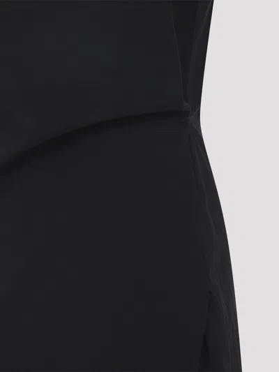 Jacquemus Drap Cotton-blend Poplin Midi Dress In Black