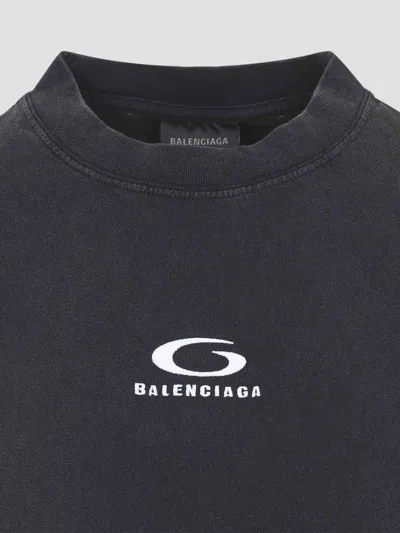 Balenciaga Women Hybrid T-shirt Dress With Sport Icon Logo In Black