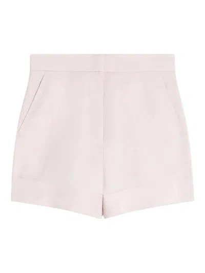 Max Mara Tailored Wool Mohair Silk Blend Shorts In Pink