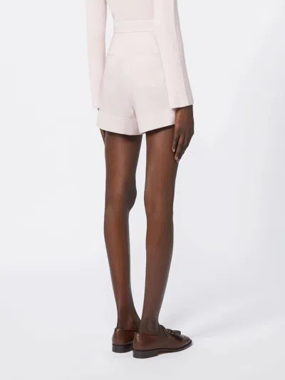 Max Mara Tailored Wool Mohair Silk Blend Shorts In Pink