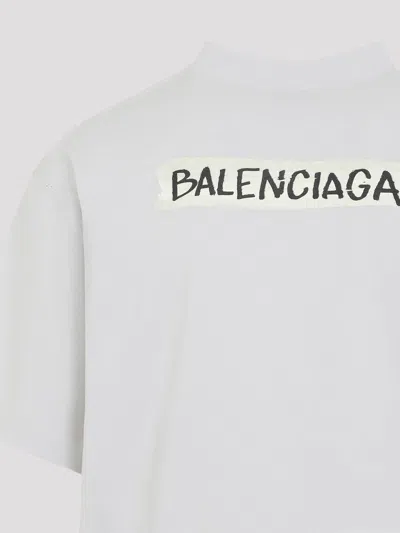 Balenciaga Oversized Logo-print Cotton-jersey T-shirt In White
