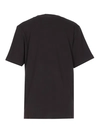 Chloé Women Black Crewneck T-shirt With Maxi Logo Print On The Front In Cotton Woman In Brown