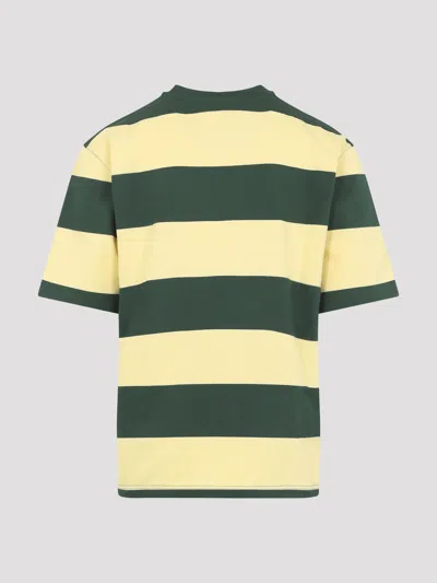 Marni Green And Yellow Maxi-stripe Cotton T-shirt In Green