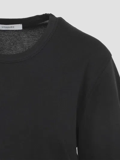 Lemaire Basic Crewneck T-shirt In Black