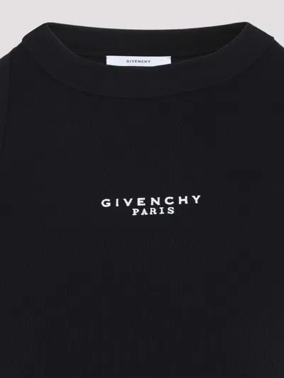 Givenchy Cotton Cropped Tank Top With Paris Print Clothing In Black