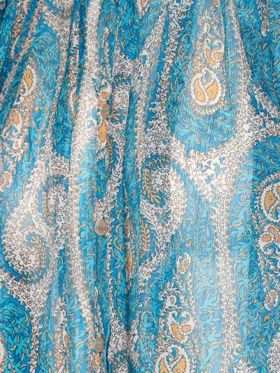 Etro Multicolor Silk Pattern Shirt In Blue