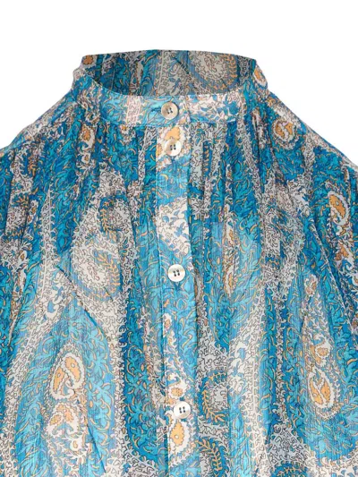 Etro Multicolor Silk Pattern Shirt In Blue