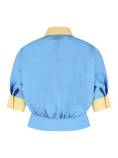 Marni Collared Panelled Top In Blue