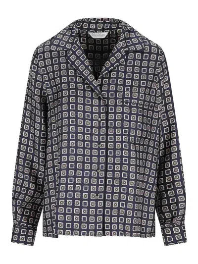 Max Mara Maxmara Mxmdisco Semi Fitted Printed Silk Shirt In Black