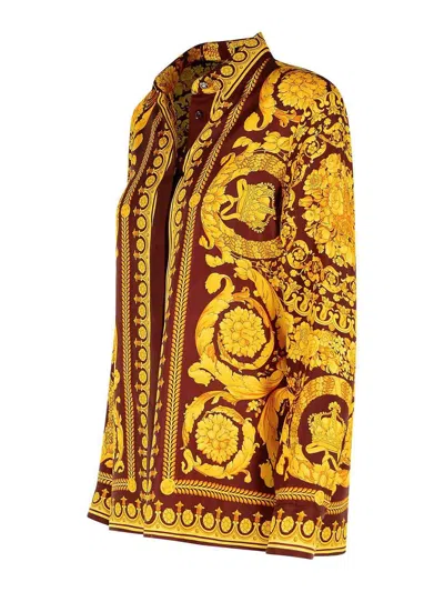 Versace Women Gold Barocco Shirt, S Luxury Shirts For Women Darveys In Multi