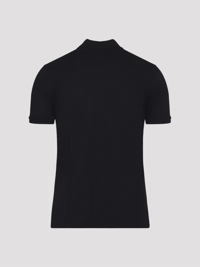 Givenchy Dark Blue Polo Shirt With Logo Embroidery Men In Black