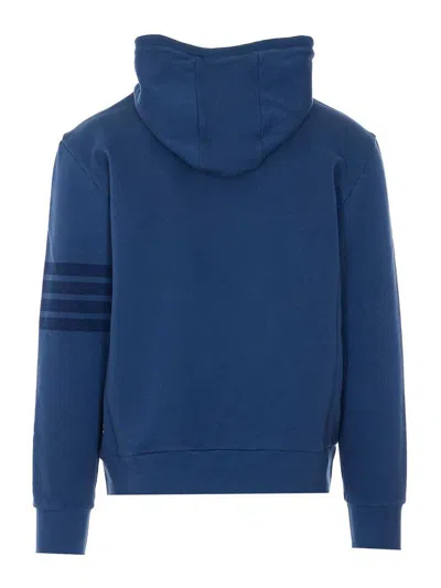 Thom Browne Blue Solid Loopback Overdyed 4-bar Hoodie In Blue