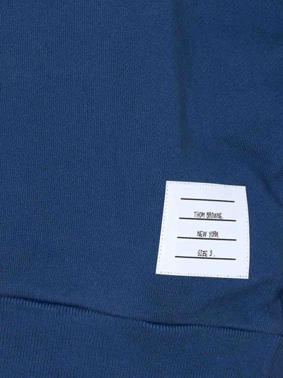 Thom Browne Blue Solid Loopback Overdyed 4-bar Hoodie In Blue