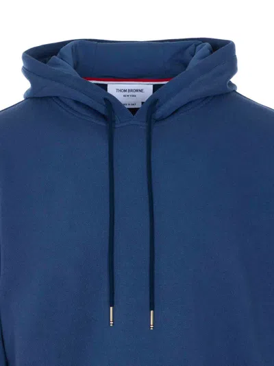 Thom Browne Blue Solid Loopback Overdyed 4-bar Hoodie In Blue
