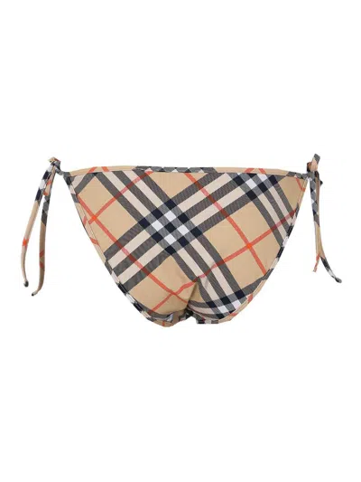 Burberry Check Triangle Bikini Brief Tie Side Straps In Green