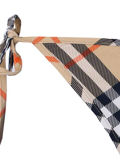 Burberry Check Triangle Bikini Brief Tie Side Straps In Green