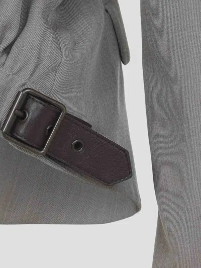 Loewe Single-breasted Buttoned Jacket In Gray