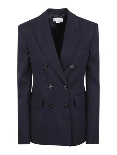 Stella Mccartney Slim Jacket Double Breasted Tailoring Lapel In Blue