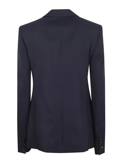 Stella Mccartney Slim Jacket Double Breasted Tailoring Lapel In Blue
