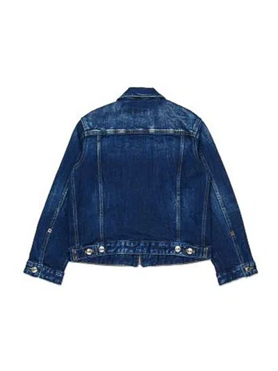 Dsquared2 Denim Jacket With Printed Logo In Blue