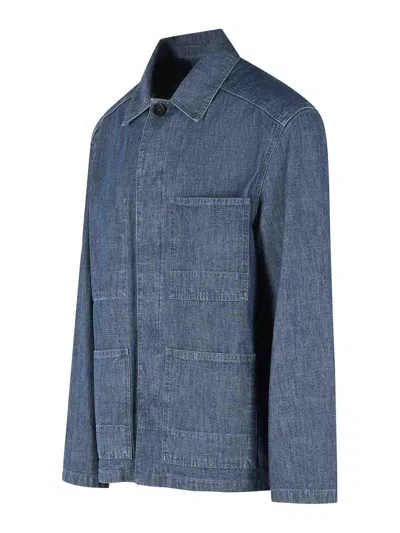 Jil Sander Structured Minimalist Jacket With Classic Collar In Blue