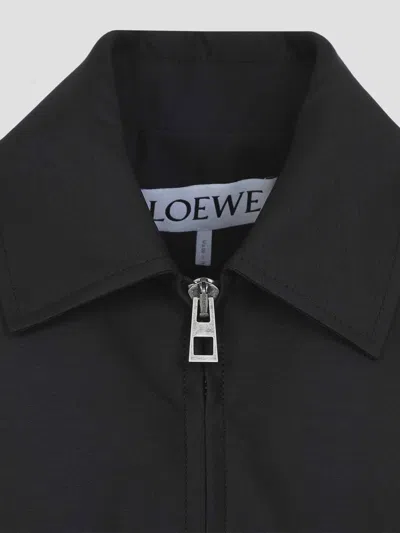 Loewe Jacket Belted Long Sleeves Point Collar In Black