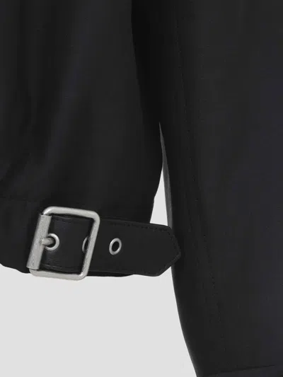 Loewe Jacket Belted Long Sleeves Point Collar In Black