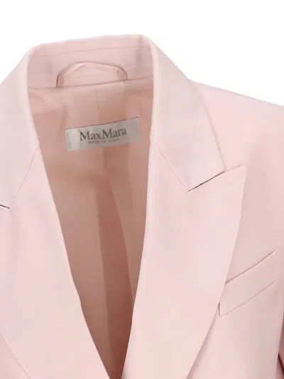 Max Mara Ombrosa Double Breasted Wool Blazer Jackets Rose In Pink