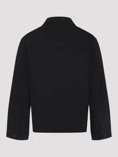 Lemaire Collared Boxy Jacket Front Pockets Stitching In Black
