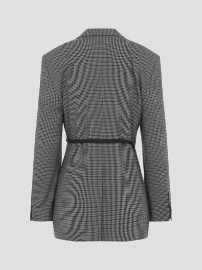 Balenciaga Tailored Wrap Jacket With Checkered Design For Women In Green