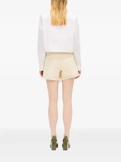 Msgm Ivory Mini Skirt In Multi