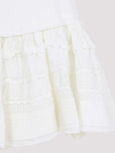 Alaïa Womens Blanc Ruffled Wool-blend Mini Skirt In White