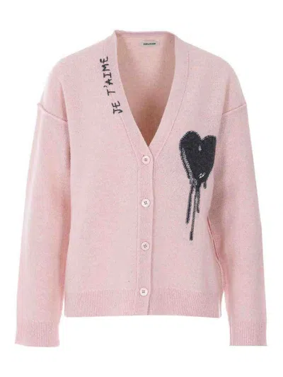 Zadig & Voltaire Womens Pearly Mirkaz V-neck Cashmere Cardigan In Silver
