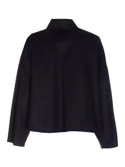 Fabiana Filippi Reversible Platinum And Mohair Jacket In Rock-color Frescolana In Blue