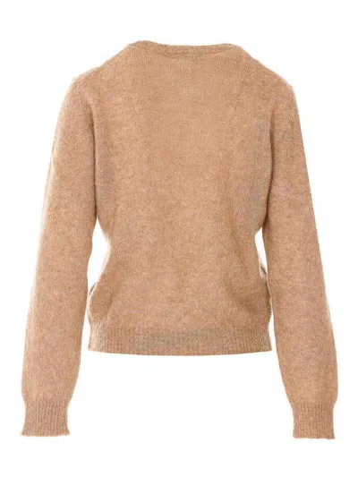 Ganni Printed Alpaca Wool Blend Sweater In Neutral