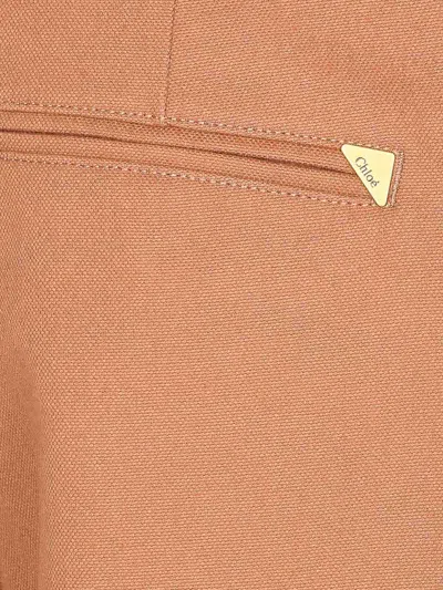 Chloé Chloe Women Pantalone Dalla Gamba Ampia In Cotone Mattone In Orange