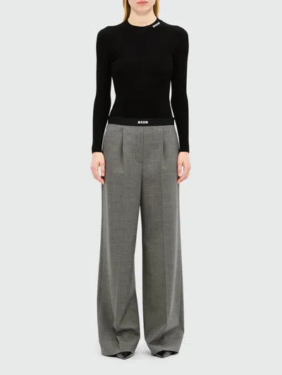 Msgm Pantalone Grey In Gray