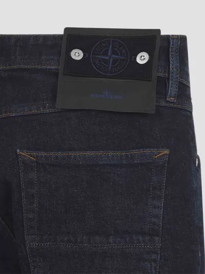 Stone Island Regular-straight-fit Five-pocket Jeans With Rinsed Finish In Blue