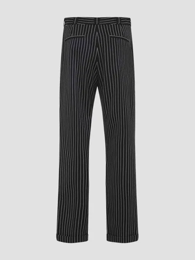 Tom Ford Women Navy Blue Wool Striped Trousers, 28 Luxury Pants For Women Darveys In Black