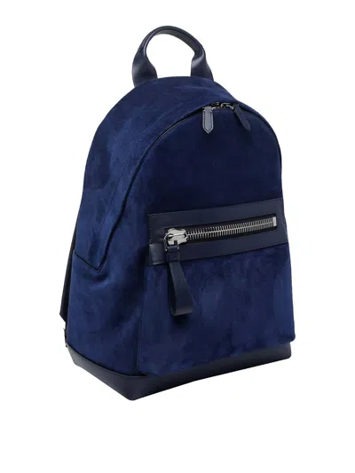 Tom Ford Blue Backpack In Blue
