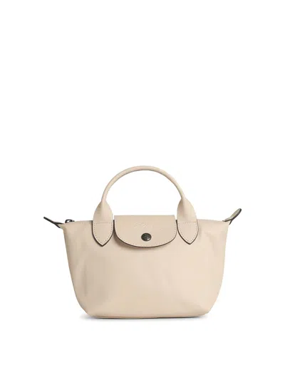 Longchamp Extra Small Le Pliage Xtra Leather Top Handle Bag In White