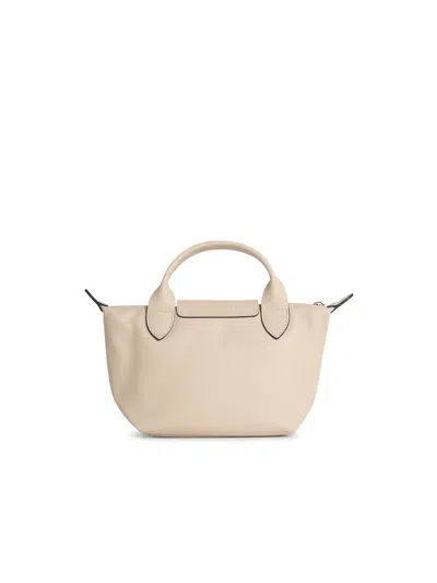 Longchamp Extra Small Le Pliage Xtra Leather Top Handle Bag In White