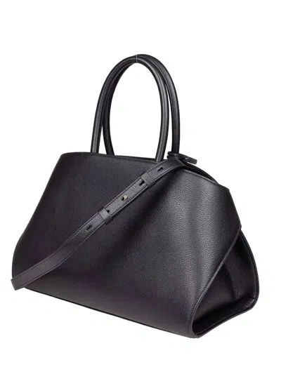Ferragamo Medium Hug Leather Top Handle Bag In Black